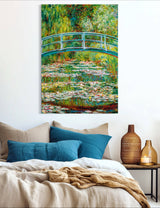 The Japanese Bridge - Painted by Claude Monet - Circa. 1899. High Quality Polyester Cotton Canvas Print. Rolled Canvas Available in 3 Sizes - Small, Medium, or Large. Stretched Canvas Option Available in One (1) Large Size - 70cm x 100cm.