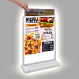 LumaStand™ A4 & A3 Rechargeable LED Displays. Illuminate your Promotions Anywhere with the LumaStand™ Rechargeable LED Lightbox, Designed for Hospitality Venues that Need Bright, Professional, Cable-Free Advertising or Menu Signage. BLACK COLOR ONLY!