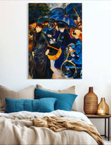 The Umbrellas - Painted by Pierre-Auguste Renoir - Circa. 1880. High Quality Polyester Cotton Canvas Print. Rolled Canvas Available in 3 Sizes - Small, Medium, or Large. Stretched Canvas Option Available in One (1) Large Size - 70cm.