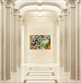 Line Color Block Abstract - Painted by Wassily Kandinsky- Circa. 1925. High Quality Polyester Cotton Canvas Print. Ready to be Framed or Mounted. Available in 3 Sizes - Small - Medium or Large. 50cm x 100cm Stretched Canvas Option Available.