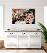 Luncheon of the Boating Party - Painted by Pierre-Auguste Renoir - Circa. 1881. Quality Polyester Cotton. Ready to be Framed or Mounted. Available in One Large Size. 70cm X 100cm. Stretched Canvas Option Available in One (1) Large Size - 70cm x 100cm.