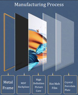 Crystal Porcelain Artwork - 'Starry Night Over The Rhone' by Van Gogh - Extra Large Size - 70cm X 210cm. Ready to Hang. Bold & Beautiful Designer Statement.