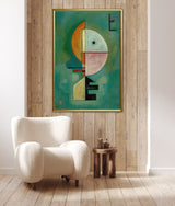 Upward - Painted by Wassily Kandinsky- Circa. 1925. High Quality Polyester Cotton Canvas Print. Ready to be Framed. Available in One Large Size. 70cm X 100cm. Stretched Canvas Option Available in One (1) Large Size - 70cm x 100.