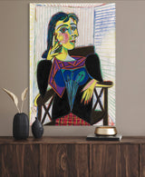 Portrait of Dora Mara- Painted by Pablo Picasso - Circa. 1937. High Quality Polyester Cotton Canvas Print. Ready to be Framed or Mounted. Available in One Large Size. 70cm X 100cm. Stretched Canvas Option Available in One (1) Large Size - 70cm x 100cm.