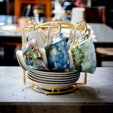 Exquisite Vincent Van Gogh 'Bone China & Gold' Tea/Coffee Set - European Masters Classic Vincent Van Gogh Famous Artworks and Designs to Exude Style and Elegance for Every Occasion.