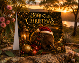 A Very Australian Christmas — Echidna Limited Edition Christmas Card. Celebrate Christmas with One of Australia’s Most Endearing Native Animals. Our Echidna Christmas Card Features a Beautifully Detailed Echidna Surrounded by Rich Festive Decoration.