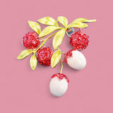 Berry Blossom Brooch: A Delicate Touch of Radiant charm. Elegant Brooch for Sophisticated Events.
