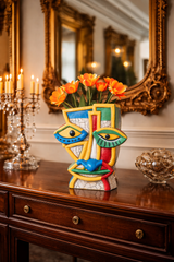 Cubist Muses Hand Made Ceramic Sculpture Flower Vase - Inspired by Pablo Picasso Cubist Design - 20cm Height