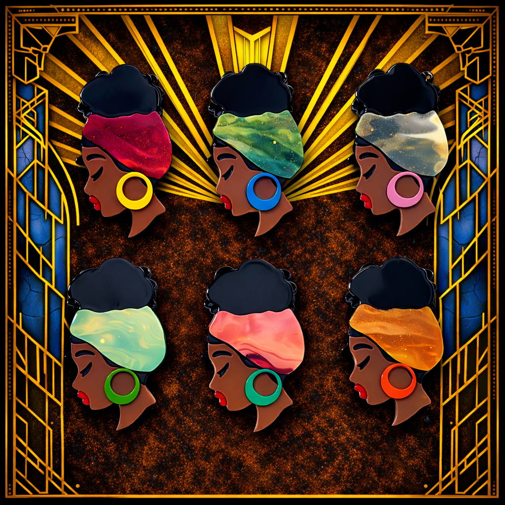 Sovereign Afro Six – Headwrap Series Inspired by Cubist Art