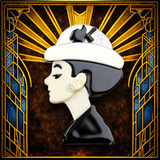 Modern White Huntress Brooch