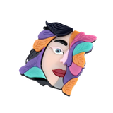 Cubist Muses - Statement Brooch Pair