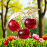 Sweet Cherry Brooch: A Juicy Touch of Retro Charm.. Elegant Brooch for Sophisticated Events.