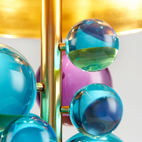 ‘Le Cobusier’ Coloured Crystal, Marble Base & Gold Brass Table Lamp