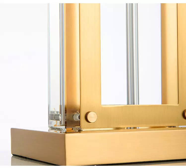 ‘Saarinen’ Solid Glass & Gold Brass Table Lamp
