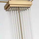 ‘Kjaerholm’ Gold Brass & Glass Table Lamp