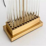 ‘Kjaerholm’ Gold Brass & Glass Table Lamp