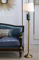 ‘Armani’ Green & Gold Traditional Ceramic Floor Lamp