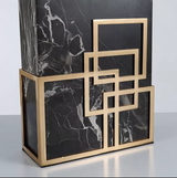 ‘Breuer’ Black Marble & Gold Brass Lace Table Lamp