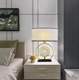 ‘Perriand’ White Marble & Gold Brass Pendant Table Lamp