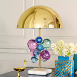 ‘Le Cobusier’ Coloured Crystal, Marble Base & Gold Brass Table Lamp