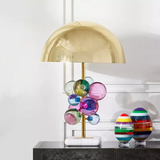 ‘Le Cobusier’ Coloured Crystal, Marble Base & Gold Brass Table Lamp