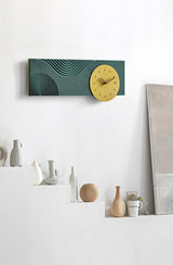 EM Collection - ‘Gehry Green’ Geometric Wall Clock 55cm Length!