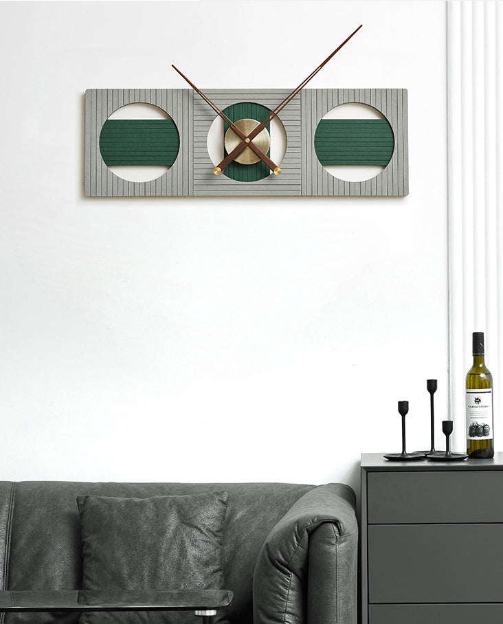 EM Collection - ‘Strauss Grey’ Post Modernist Wall Clock 70cm Length LP