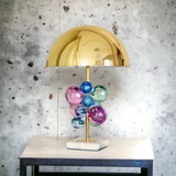 ‘Le Cobusier’ Coloured Crystal, Marble Base & Gold Brass Table Lamp