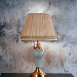‘Givenchy’ Sky Blue & Gold Ceramic Table Lamp