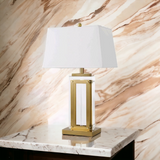 ‘Saarinen’ Solid Glass & Gold Brass Table Lamp