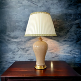 ‘Pelli’ Beige and Gold Classical Ceramic Table Lamp koi