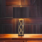 ‘Nelson’ Black & Gold Ceramic Table Lamp