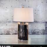 ‘Bertoia’ Black Marble & Gold Brass Table Lamp