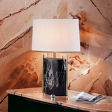 ‘Bertoia’ Black Marble & Gold Brass Table Lamp