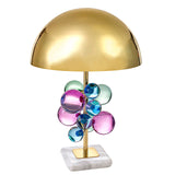 ‘Le Cobusier’ Coloured Crystal, Marble Base & Gold Brass Table Lamp