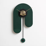 EM Collection - ‘Risom Green’ Classical Wall Clock with Pendulum 76cm Length