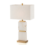 ‘Knoll’ White Marble Table Lamp