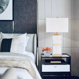 ‘Knoll’ White Marble Table Lamp