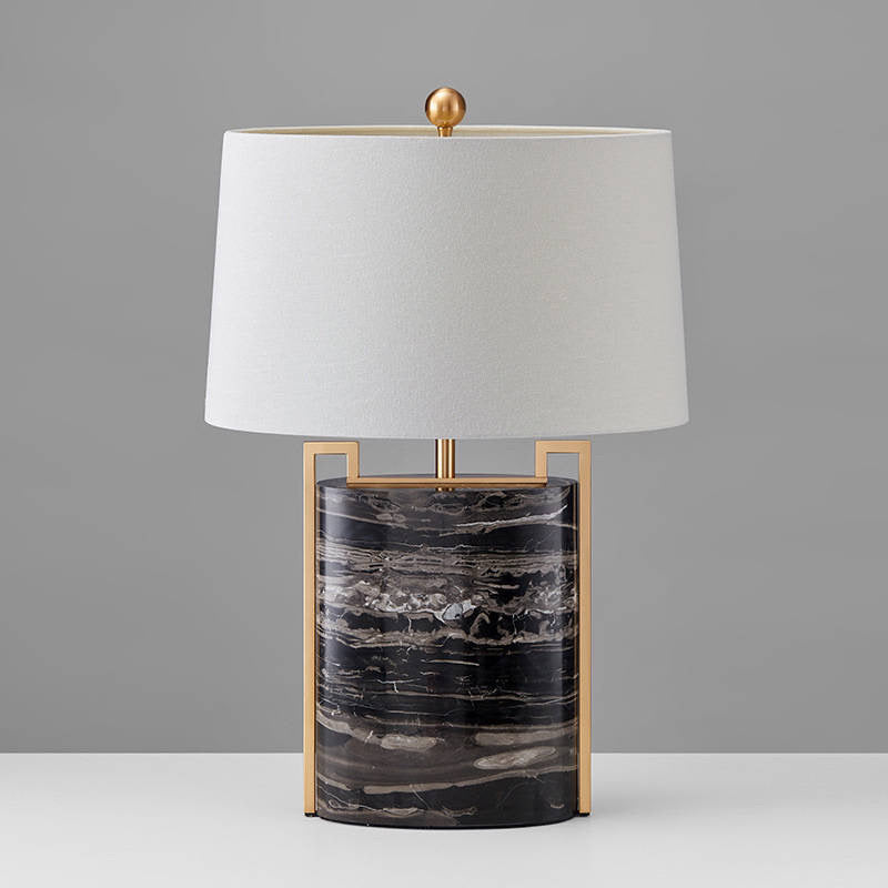 ‘Bertoia’ Black Marble & Gold Brass Table Lamp