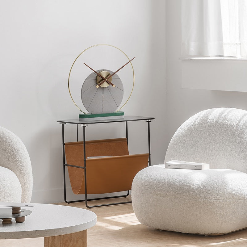 EM Collection - ‘Vogue Grey’ Bedside Table/Console Table Clock 46cm Wide