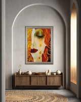 ‘Golden Tears’ - Painted by Gustav Klimt/Marie Zilberman - Circa. 1888. Premium Gold Patinated Frame. Ready to Hang! Stunning Designer Statement! Available in 2 Sizes - Small & Large.