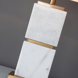 ‘Knoll’ White Marble Table Lamp