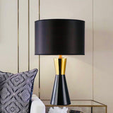 ‘Eames’ Black & Gold Ceramic Table Lamp