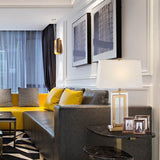 ‘Saarinen’ Solid Glass & Gold Brass Table Lamp