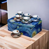 Exquisite Vincent Van Gogh 'Bone China & Gold' Tea/Coffee Set - European Masters Classic Vincent Van Gogh Famous Artworks and Designs to Exude Style and Elegance for Every Occasion.