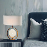 ‘Perriand’ White Marble & Gold Brass Pendant Table Lamp