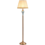 ‘Givenchy’ Sky Blue & Gold Ceramic Floor Lamp