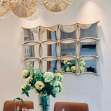 'Epsilon' Mirror Wall Sculpture 130cm Length - Geometric Beauty