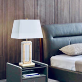 ‘Saarinen’ Solid Glass & Gold Brass Table Lamp