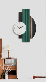 EM Collection - 'Pelli Green’ Abstract Wall Clock 68cm Length